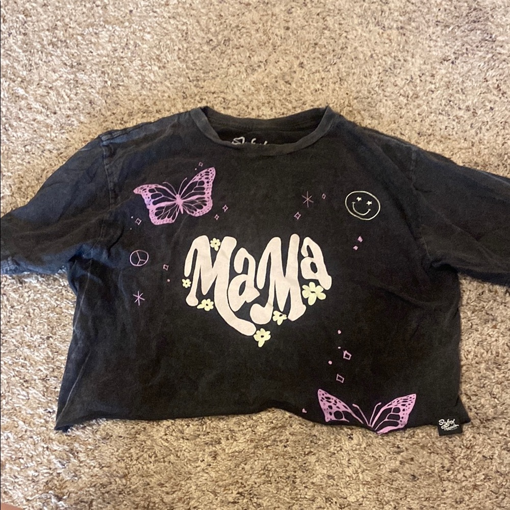 Slyfox Krista Horton Collection - Mama Cropped T-Shirt - size Medium
